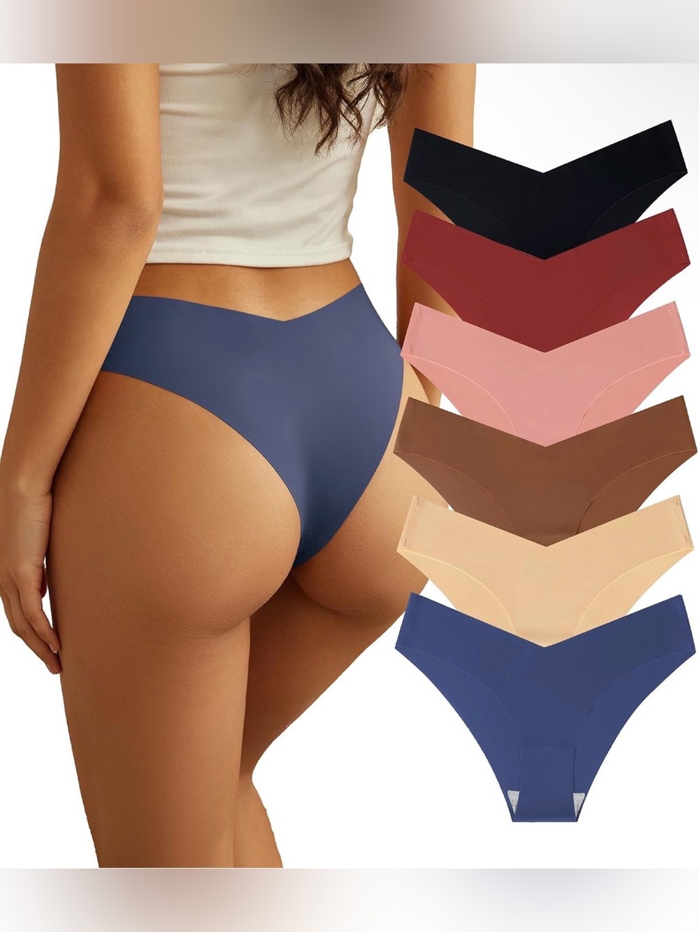 Women's Seamless V-Cut Bikini Panties - (Multipack Options)